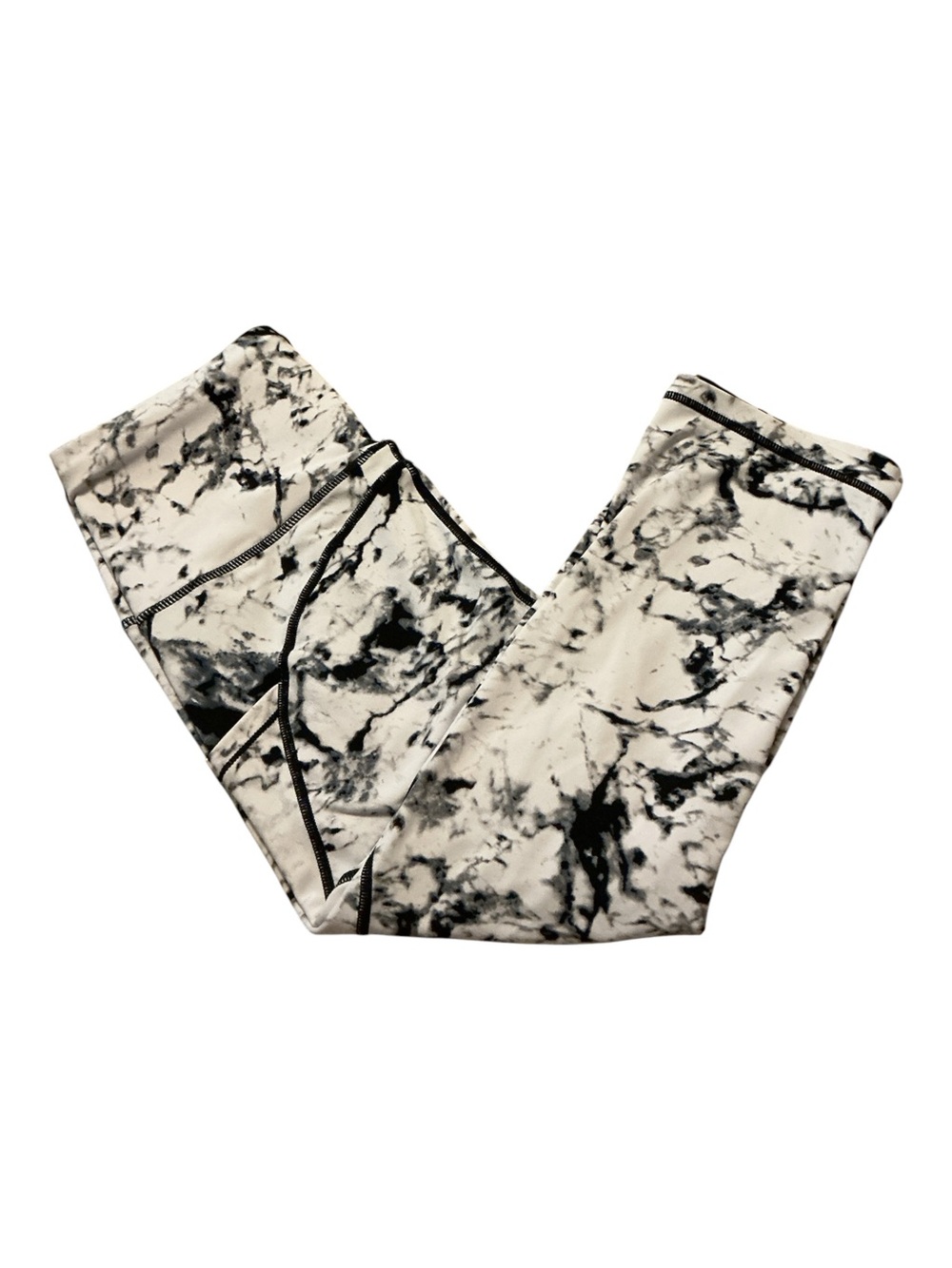 Kids Black & White Marble Print Leggings